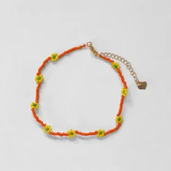 Orange + Yellow Daisy Chain Anklet - Senso