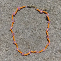 Orange Daisy Chain Anklet - Senso