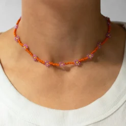 Orange Daisy Chain Choker - Senso