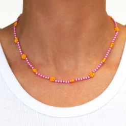 Pink Daisy Chain Choker - Senso