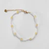 White + Cream Daisy Chain Anklet - Senso